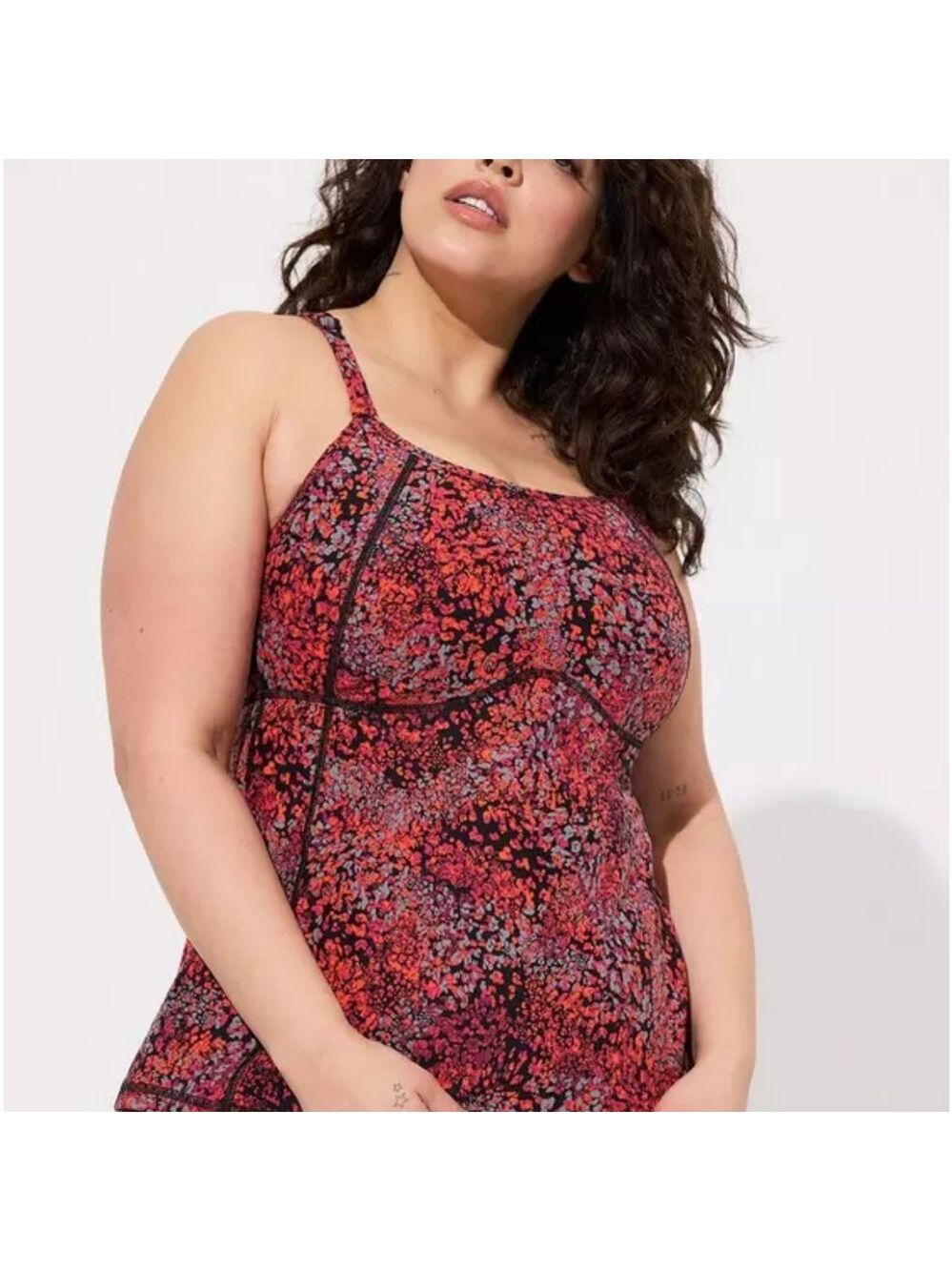 Torrid Active Core Top Size 4X Scoop Neck Strappy Back New Orange Black